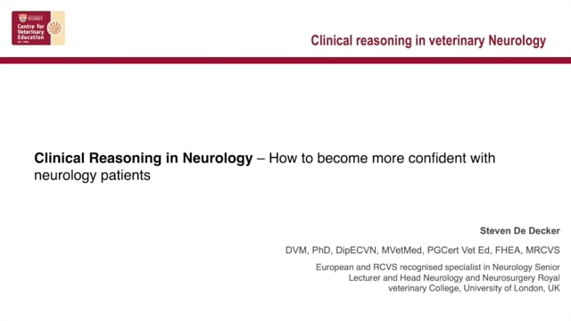 Clinical Reasoning in Veterinary Neurology