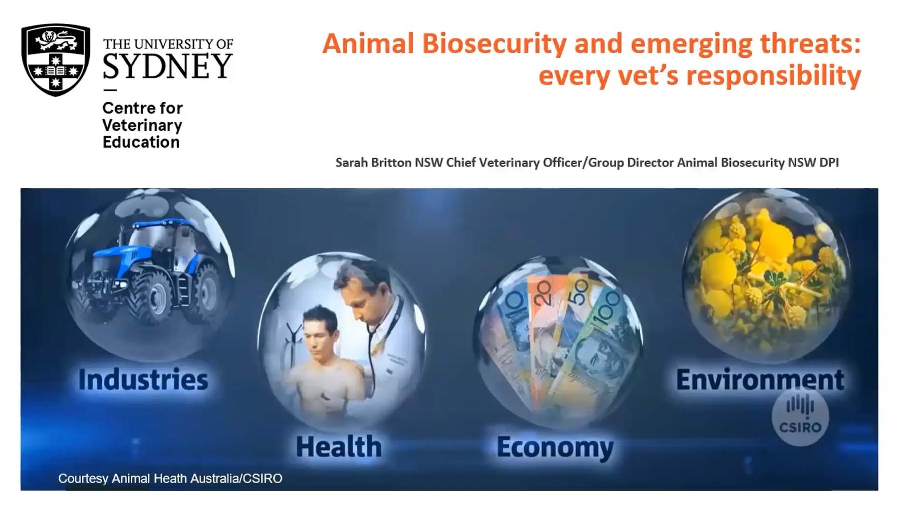 Animal Biosecurity and Emerging Threats: every vet's responsibility